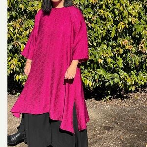KAAREM Shale Raglan Sleeve Side Slit Áo dài Tunic/Dress